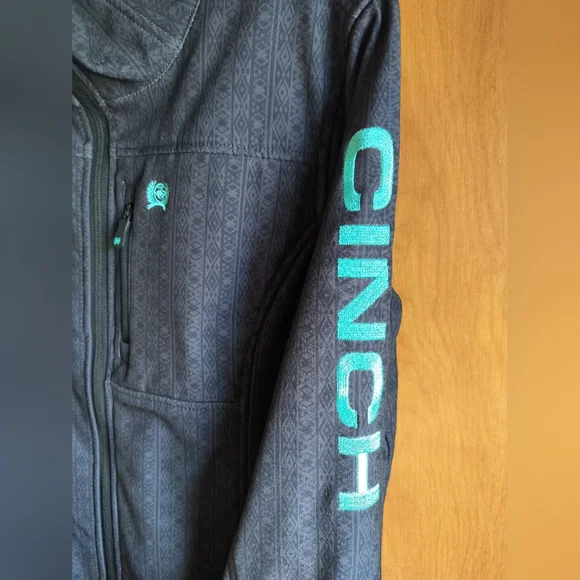 Cinch Women's Charcoal Grey And Turquoise Aztec Print Concealed Carry Jacket M - Picture 3 of 16